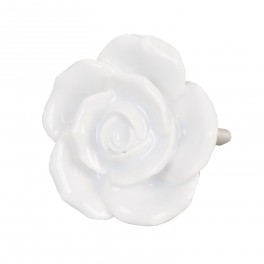 Keramická úchytka Růže bílá