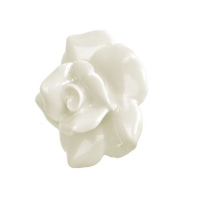Keramická úchytka Růže bílá 5 cm  - Kliknutím zobrazíte detail obrázku.