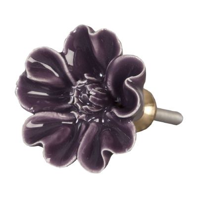 Keramická úchytka Květina fialová - Kliknutím zobrazíte detail obrázku.