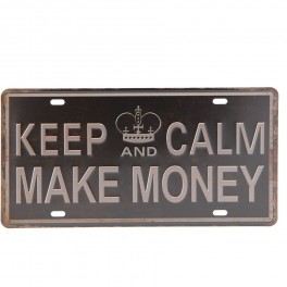 Plechová cedule Keep calm and make money