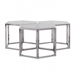 Konferenční stolek Penta silver set of 3