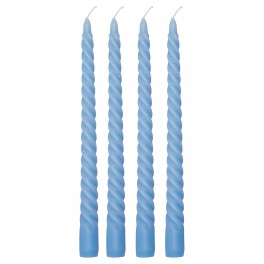 Svíčky Twist pale blue 4 ks