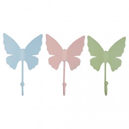 3 háčky Butterfly pastel mix