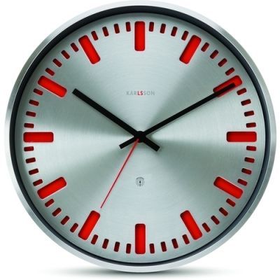 Nástěnné hodiny Colour Clock červené - Kliknutím zobrazíte detail obrázku.
