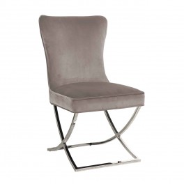 Židle Scarlett Khaki Velvet Silver