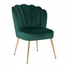 Židle Pippa green velvet/gold