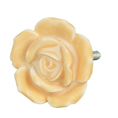 Keramická úchytka světle žlutá Růže  - Kliknutím zobrazíte detail obrázku.