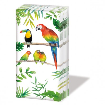 Kapesníčky Tropical Papoušci - Kliknutím zobrazíte detail obrázku.