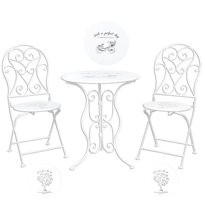 Stolek se dvěma židlemi bílý - Kliknutím zobrazíte detail obrázku.