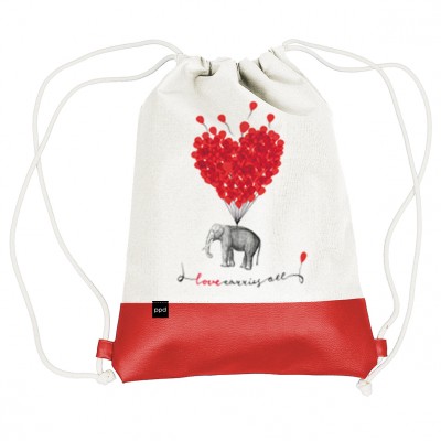 Plátěný batoh Love Carries - Kliknutím zobrazíte detail obrázku.