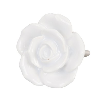 Keramická úchytka Růže bílá - Kliknutím zobrazíte detail obrázku.