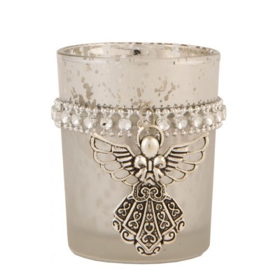 Svícen na čajovou svíčku s andílkem - Kliknutím zobrazíte detail obrázku.