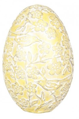 Dekorativní vajíčko žluté Ptáček 9 cm  - Kliknutím zobrazíte detail obrázku.
