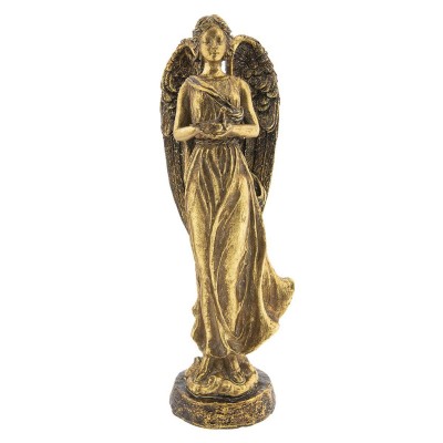 Dekorativní socha Zlatý anděl s ptáčkem - Kliknutím zobrazíte detail obrázku.