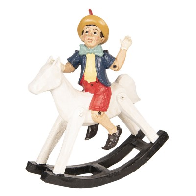 Dekorativní soška Pinocchio na houpacím koni - Kliknutím zobrazíte detail obrázku.