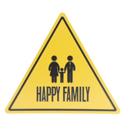 Cedule trojúhelník Happy family - Kliknutím zobrazíte detail obrázku.