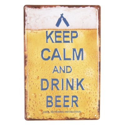 Plechová cedule Keep calm and drink beer - Kliknutím zobrazíte detail obrázku.