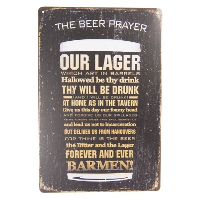 Plechová cedule The beer prayer - Kliknutím zobrazíte detail obrázku.