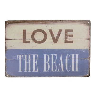 Plechová cedule Love the beach - Kliknutím zobrazíte detail obrázku.