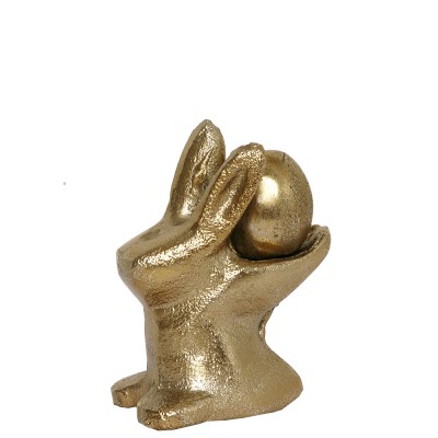 Dekorace Zlatý zajíc s vajíčkem S - Kliknutím zobrazíte detail obrázku.