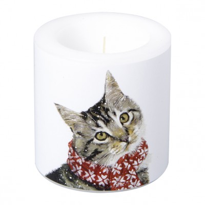 Voskový svícen se svíčkou s kočičkou Kitty - Kliknutím zobrazíte detail obrázku.
