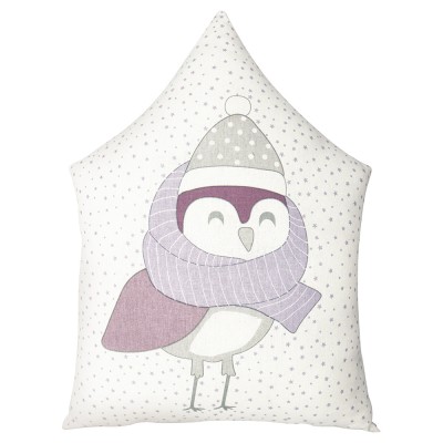 Dětský polštář Owl lavender 30 x 40 cm - Kliknutím zobrazíte detail obrázku.