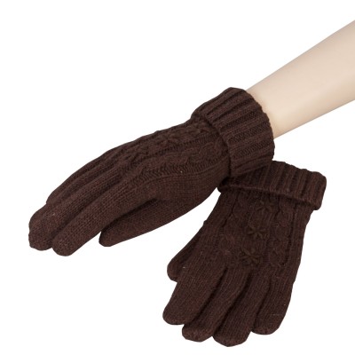 Pletené rukavice hnědé Aspen - Kliknutím zobrazíte detail obrázku.