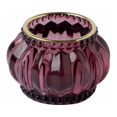 Skleněný svícen na čajovou svíčku Purple gold - Kliknutím zobrazíte detail obrázku.