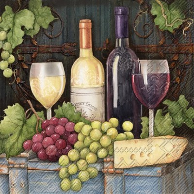 Papírové ubrousky Red and white wine - Kliknutím zobrazíte detail obrázku.