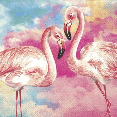 Papírové ubrousky Flamingos - Kliknutím zobrazíte detail obrázku.