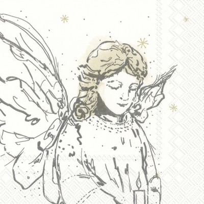 Papírové ubrousky Anděl a hvězdy - Kliknutím zobrazíte detail obrázku.