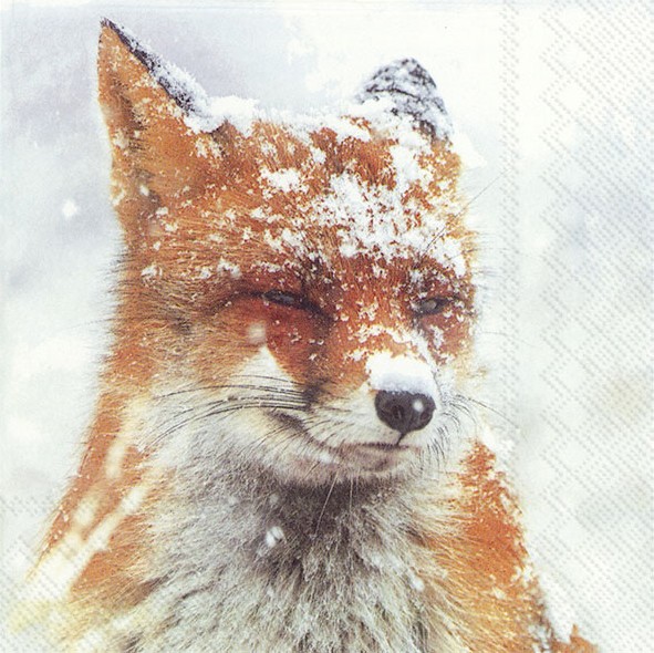 Papírové ubrousky Winter fox - Kliknutím zobrazíte detail obrázku.