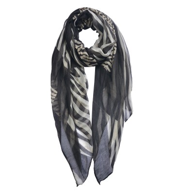 Šátek černo bílý Zebra - Kliknutím zobrazíte detail obrázku.