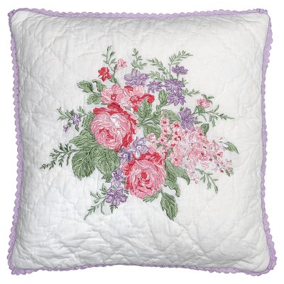 Polštář Rose white w/embroidery 40 x 40 cm - Kliknutím zobrazíte detail obrázku.