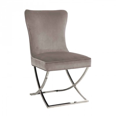 Židle Scarlett Khaki Velvet Silver - Kliknutím zobrazíte detail obrázku.