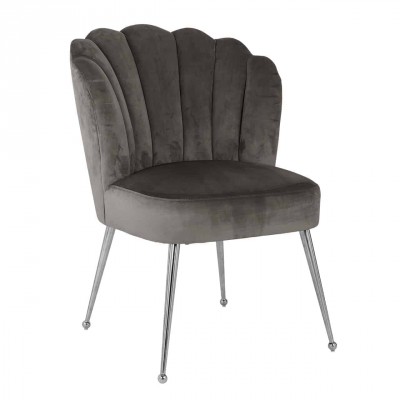 Židle Pippa stone velvet / silver - Kliknutím zobrazíte detail obrázku.
