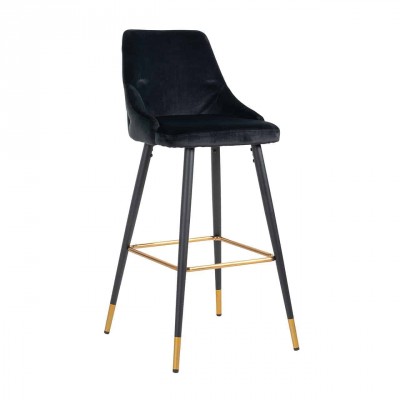 Barová židle Imani black velvet  - Kliknutím zobrazíte detail obrázku.