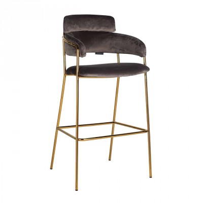 Barová židle Angelica stone velvet - Kliknutím zobrazíte detail obrázku.