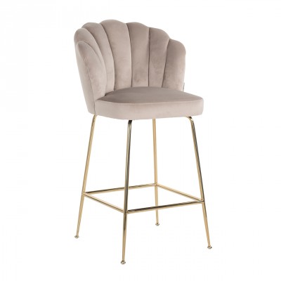 Barová židle Pippa khaki velvet / gold - Kliknutím zobrazíte detail obrázku.