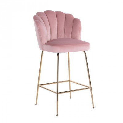 Barová židle Pippa pink velvet / gold - Kliknutím zobrazíte detail obrázku.