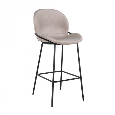 Barová židle Ella khaki velvet - Kliknutím zobrazíte detail obrázku.