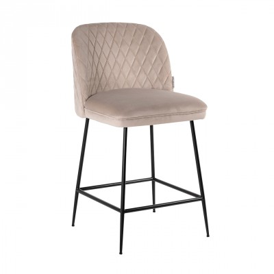 Barová židle Pullitzer khaki velvet / black - Kliknutím zobrazíte detail obrázku.
