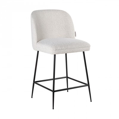 Barová židle Pullitzer white bouclé / black - Kliknutím zobrazíte detail obrázku.
