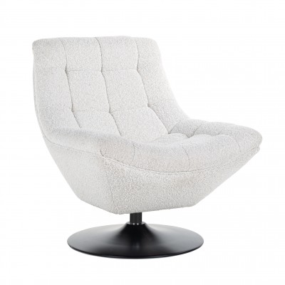 Otočná židle Richelle white bouclé - Kliknutím zobrazíte detail obrázku.